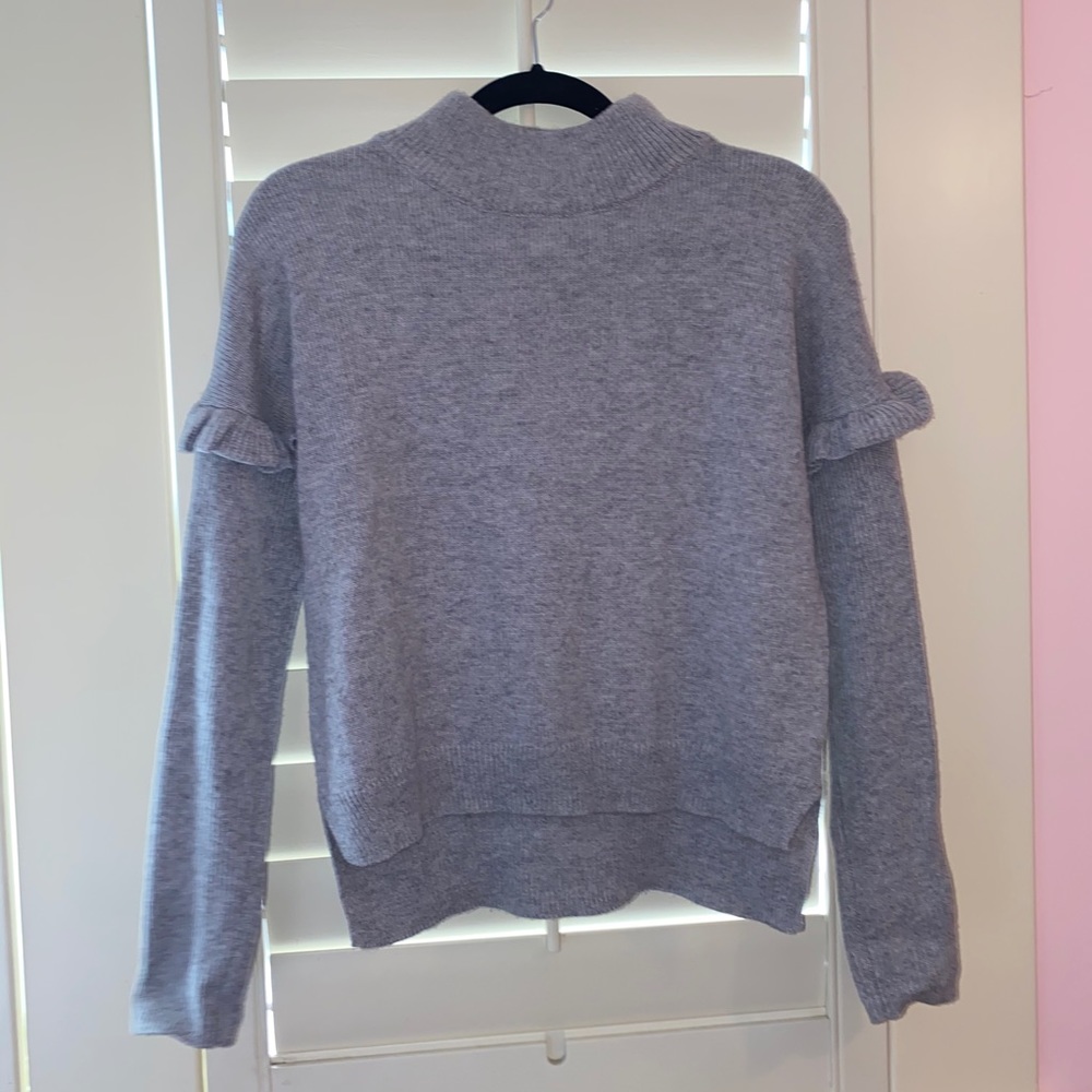 Grey Sweater With Ruffle Details